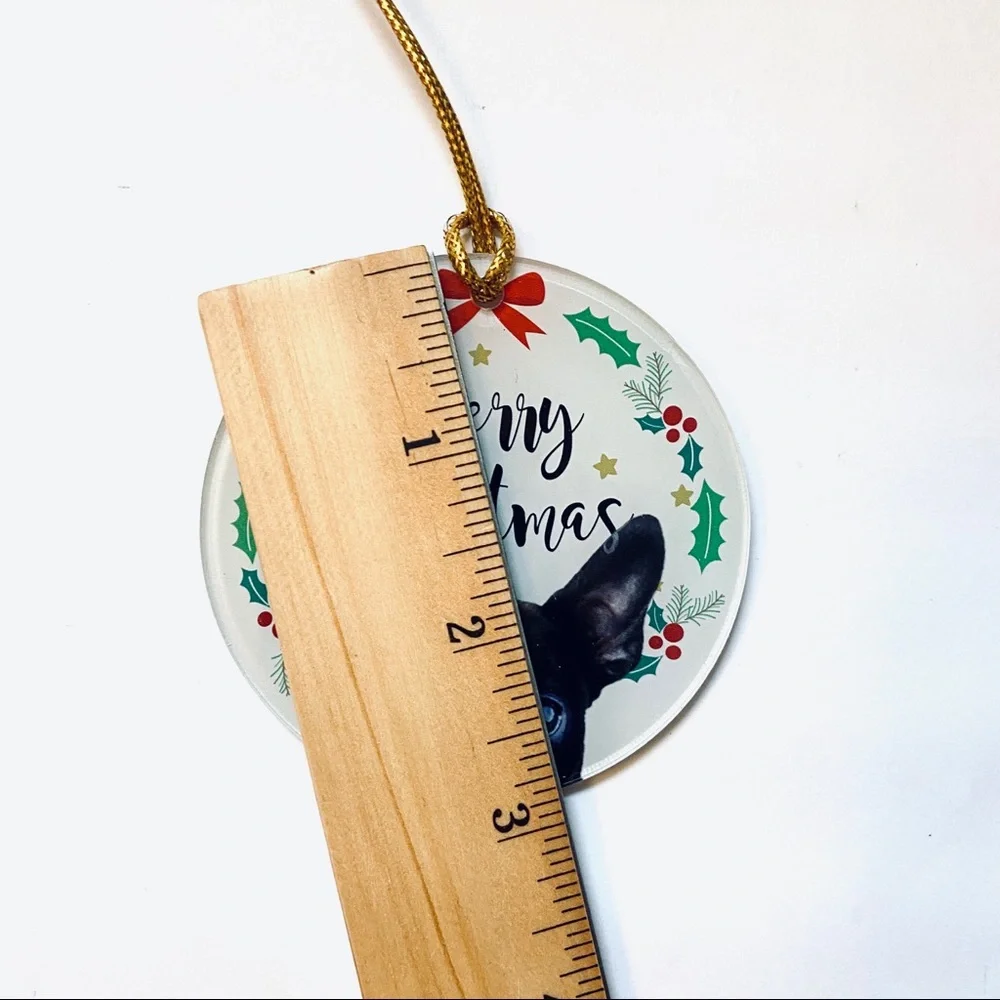 🐕 Boston Terrier Acrylic Keepsake Christmas Ornament Dog Bead Collectible - Picture 4 of 8